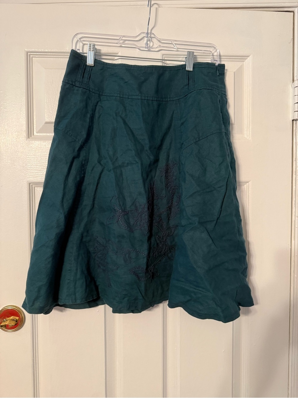 Mexx Teal A-Line Skirt with Embroidered Detail